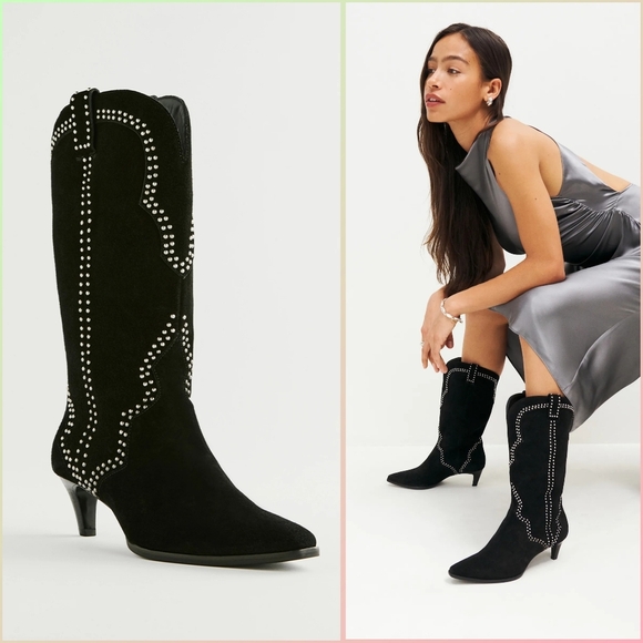 Reformation Orly Western Kitten Heel Boots - Picture 1 of 10